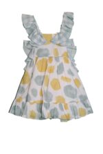 Abito bianco con pois e bretelle da bambina della marca Marta y Pau