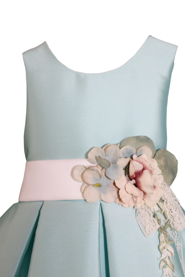 Abito da cerimonia verde acqua da bambina - immagine 2