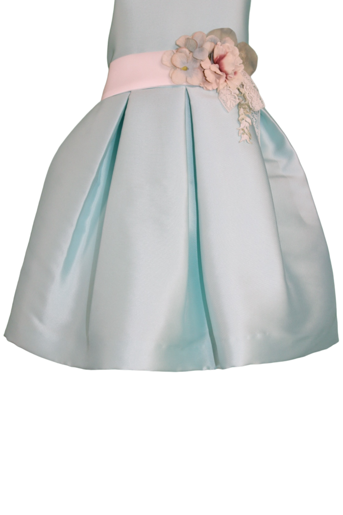 Abito da cerimonia verde acqua da bambina - immagine 3