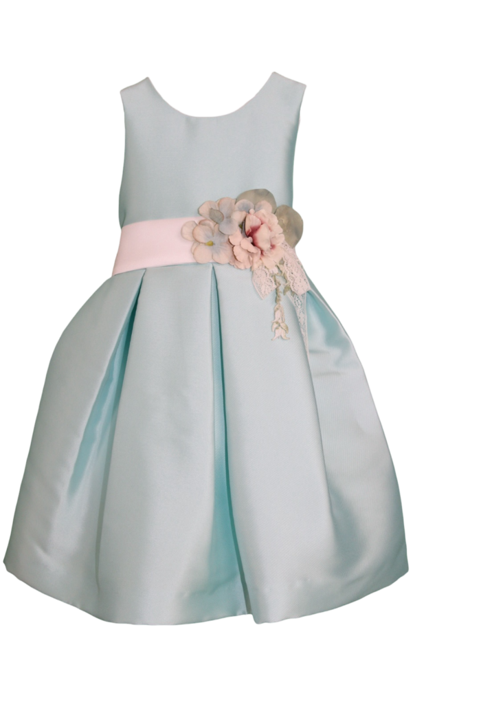 Abito da cerimonia verde acqua da bambina - immagine 1