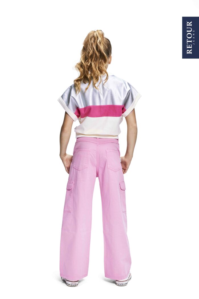 Maglia bianca argento e fuxia da ragazza della marca Retour - immagine 2