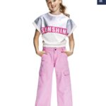 Maglia bianca argento e fuxia da ragazza della marca Retour