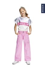 Maglia bianca argento e fuxia da ragazza della marca Retour