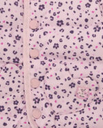 Parka imbottito per bambina colore rosa con stampa di fiori e cuori - immagine 4