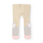 Collant da neonata in beige con motivo pinguino