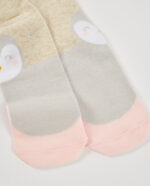 Collant da neonata in beige con motivo pinguino - immagine 3