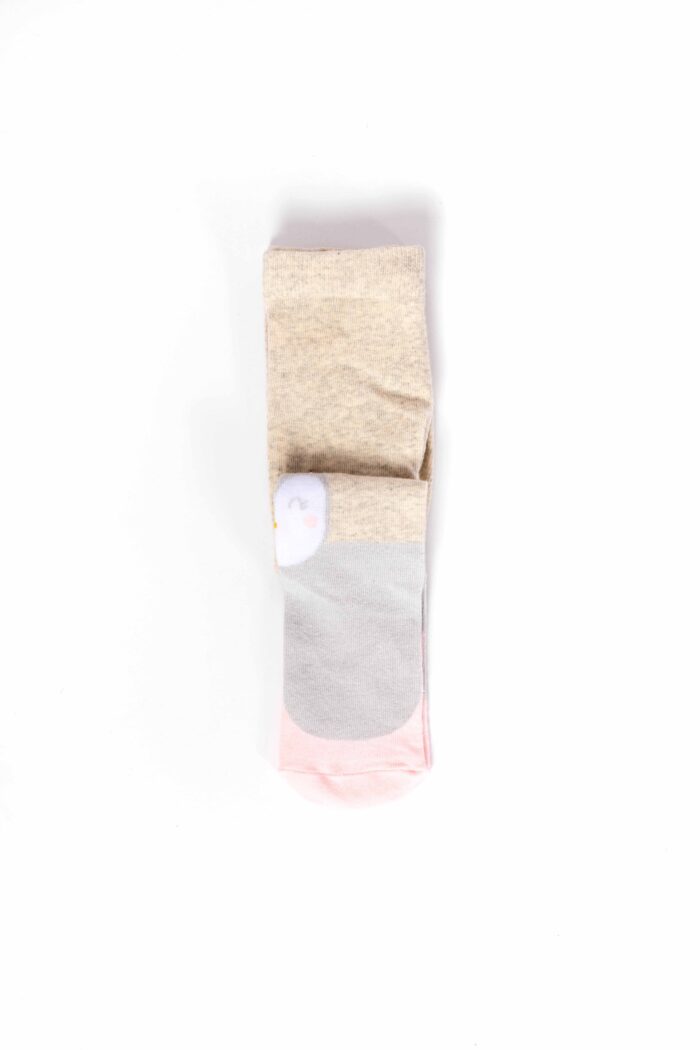 Collant da neonata in beige con motivo pinguino - immagine 5