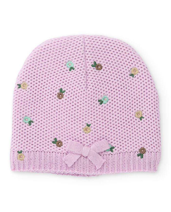 Cappellino in maglia lilla - immagine 1