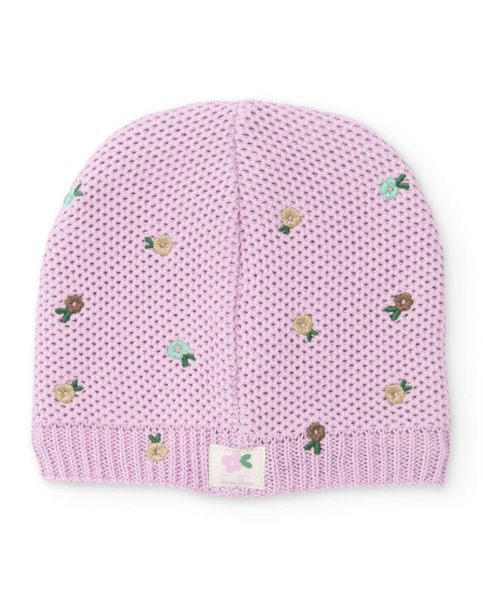 Cappellino in maglia lilla - immagine 2