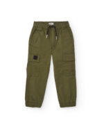Pantaloni cargo da bambino colore verde militare