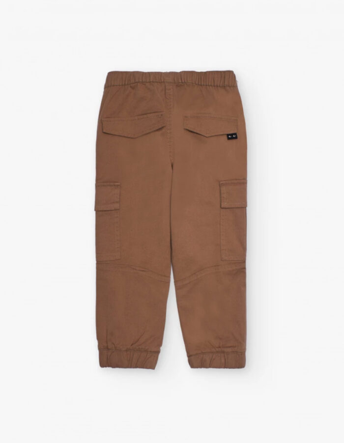Pantaloni jogger cargo per bambino color marrone - immagine 2