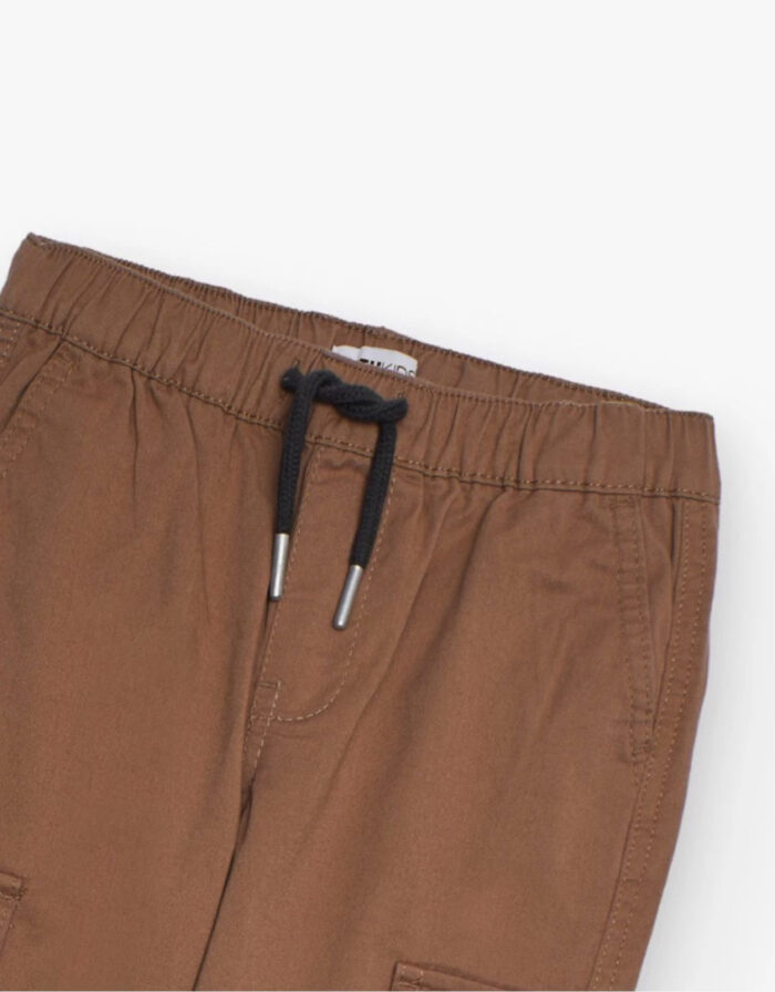 Pantaloni jogger cargo per bambino color marrone - immagine 3