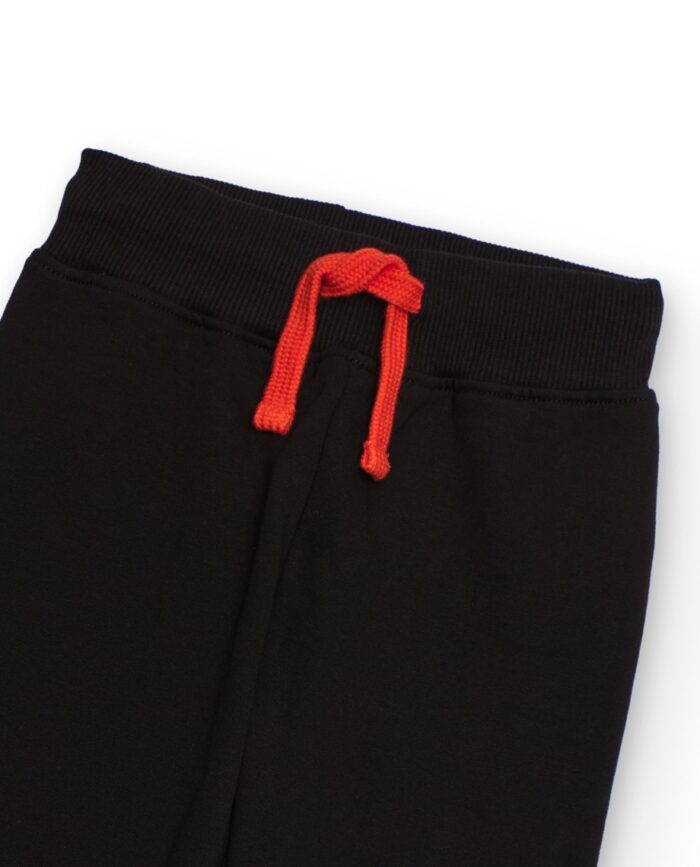 Completo per bambino nero e arancione con stampa lupo ululante - immagine 5