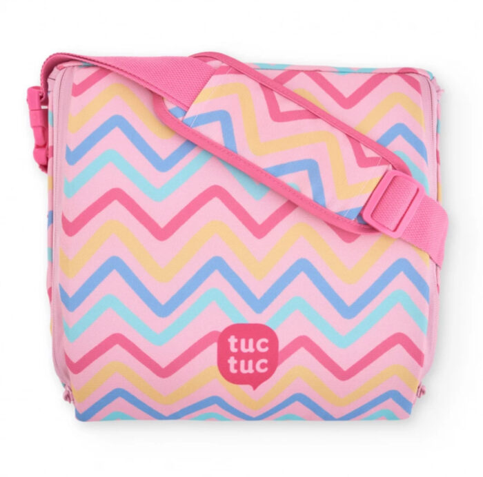 Seggiolino da viaggio portatile TUC TUC con design zigzag multicolore - immagine 1