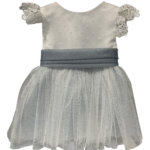 Abito Battesimo Bambina Lusso Bianco Avorio e Azzurro Polvere – Kids Marla