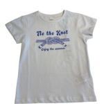 T-shirt bambina iDO bianca in cotone con stampa frontale blu