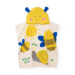 Poncho mare TUC TUC My Sunshine con cappuccio ape in morbida spugna vista frontale