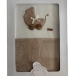 Copertina neonato in ciniglia Ninnaoh panna e beige