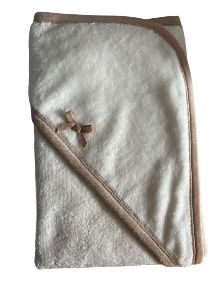 Triangolo accappatoio neonato Ninnaoh panna e beige