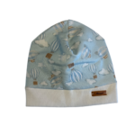 Cappellino neonato Ninnaoh verde acqua polvere con fantasia mongolfiere