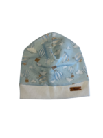 Cappellino neonato Ninnaoh verde acqua polvere con fantasia mongolfiere