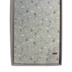 Copertina neonato Ninnaoh verde acqua polvere con mongolfiere 65×85 cm