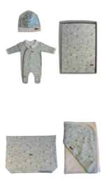 Bavaglino Neonato Ninnaoh Mongolfiere Verde Acqua Polvere - immagine 3